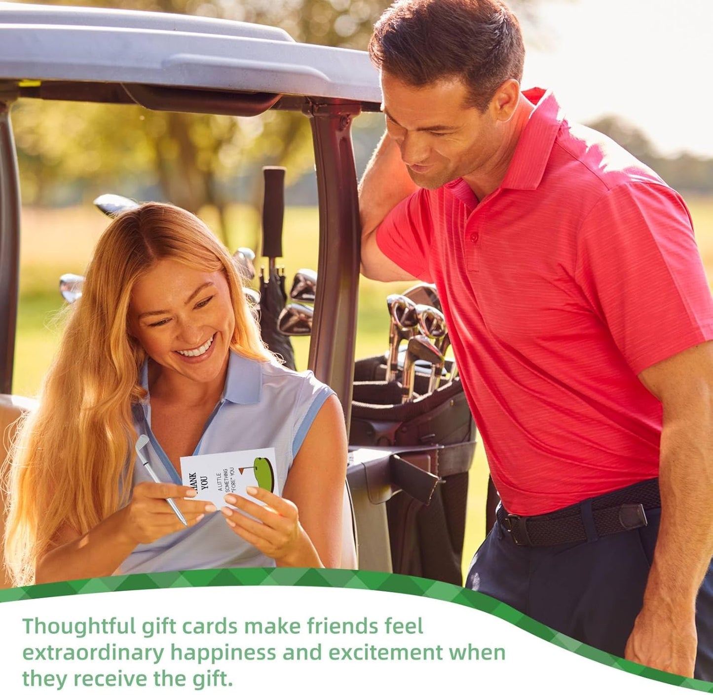 12 Sets Golf Ballpoint Pen Golf Pads Thank You Cards and Bags Golf Club Props Funny Sports Golfing Pen Black Gel Ink Golfing Pen for Men Women Golf Party Office Coworkers Stationery