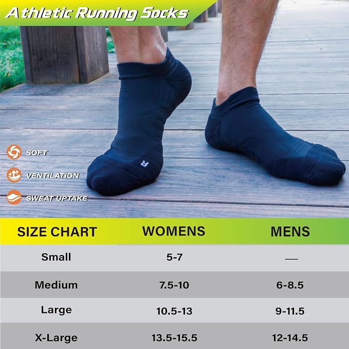 Hylaea Athletic Running Socks Cushion Padded Moisture Wicking Low Cut - Image 6