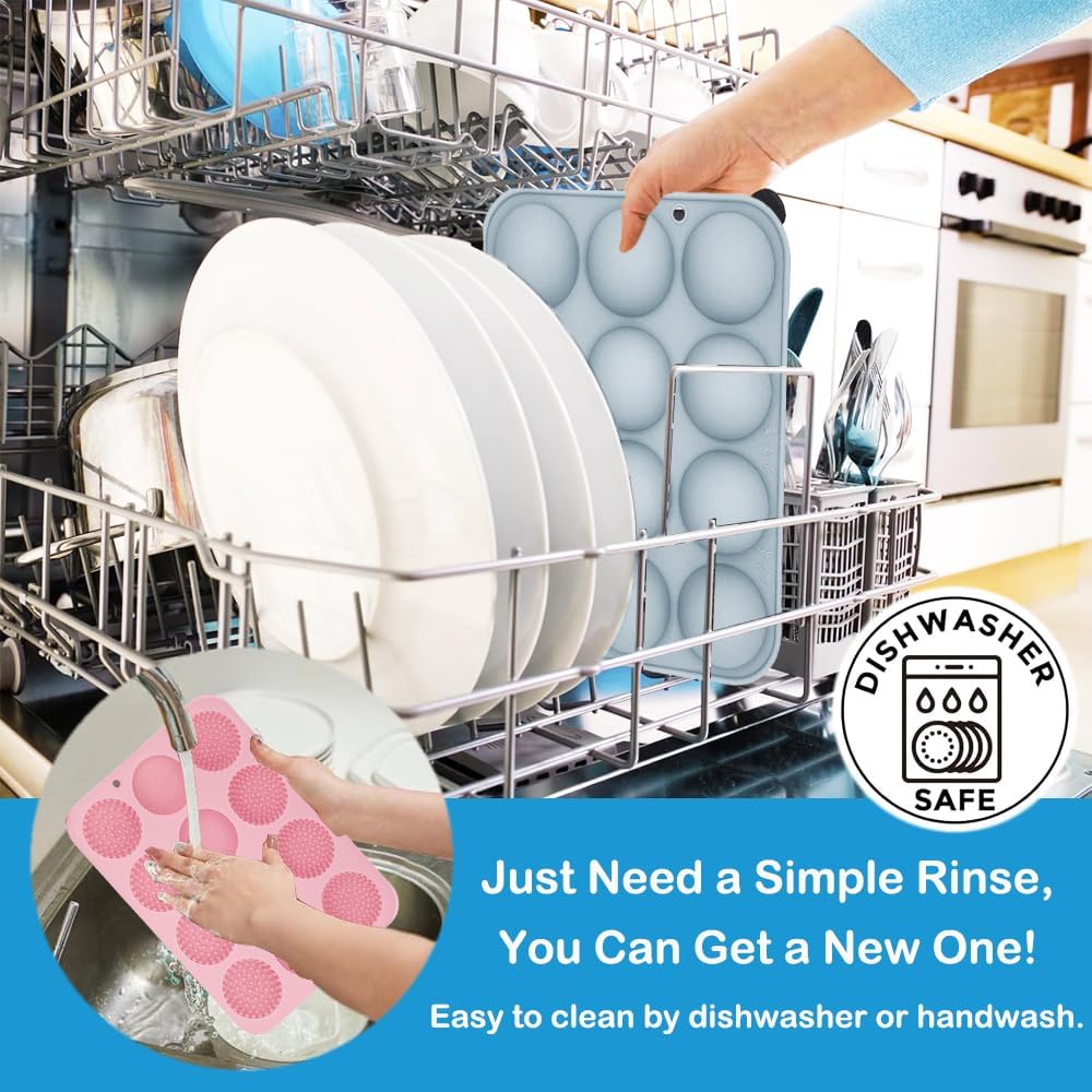 2 Pack Golf Ball Chocolate Silicone Molds 3D Golf Ball Mold for Cake Pops Chocolate Bomb Cake Decorations Mousse Pastry Handmade Soap Cupcake Topper