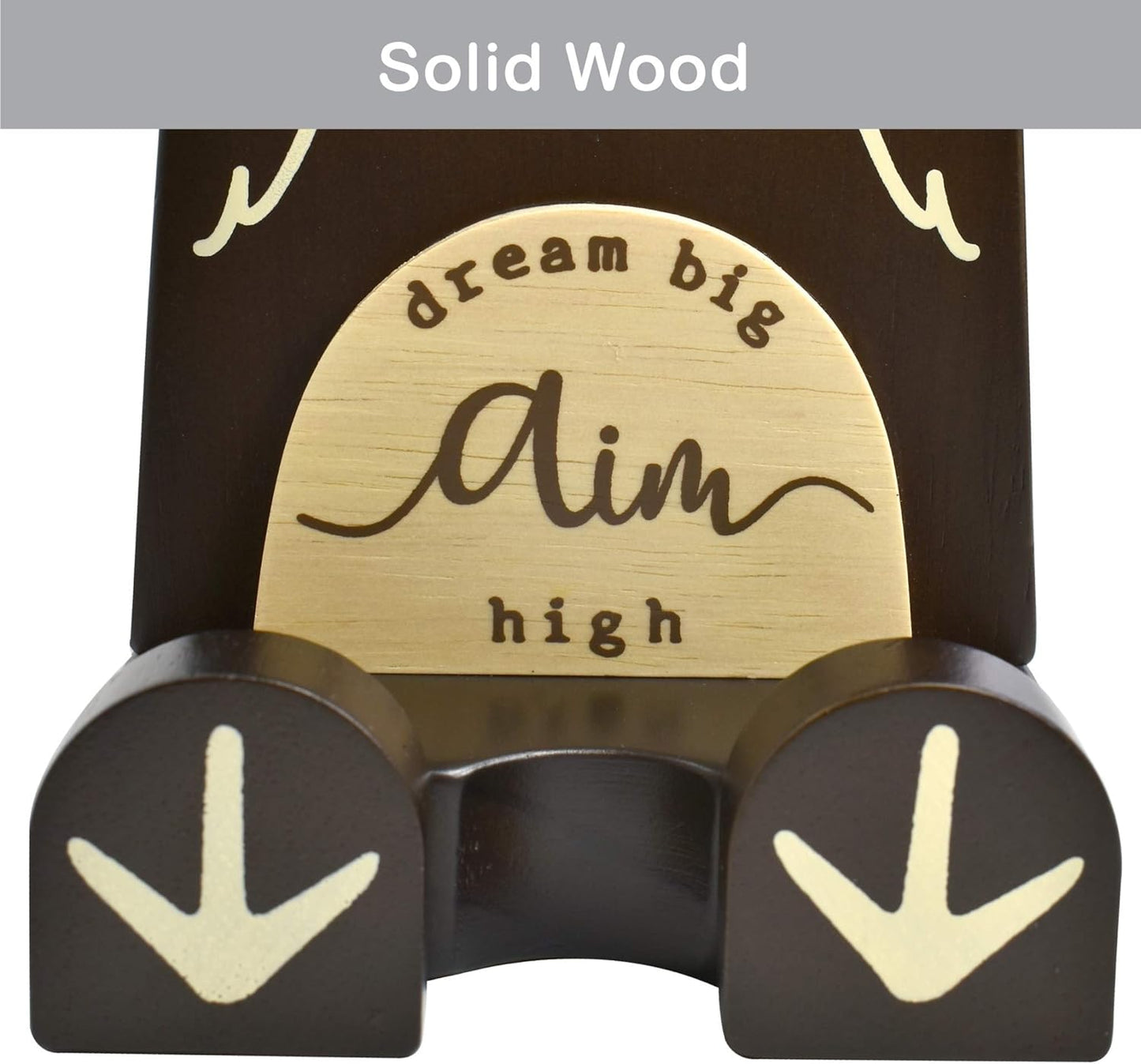 I'm Wood Multipurpose Eyeglass Phone Pen & Pencil Holder Stand Stationery Desk Box Organizer Accessories, Home Office Desktop Decor Birthday Graduation Gifts “Dream Big Aim High” (Owl)