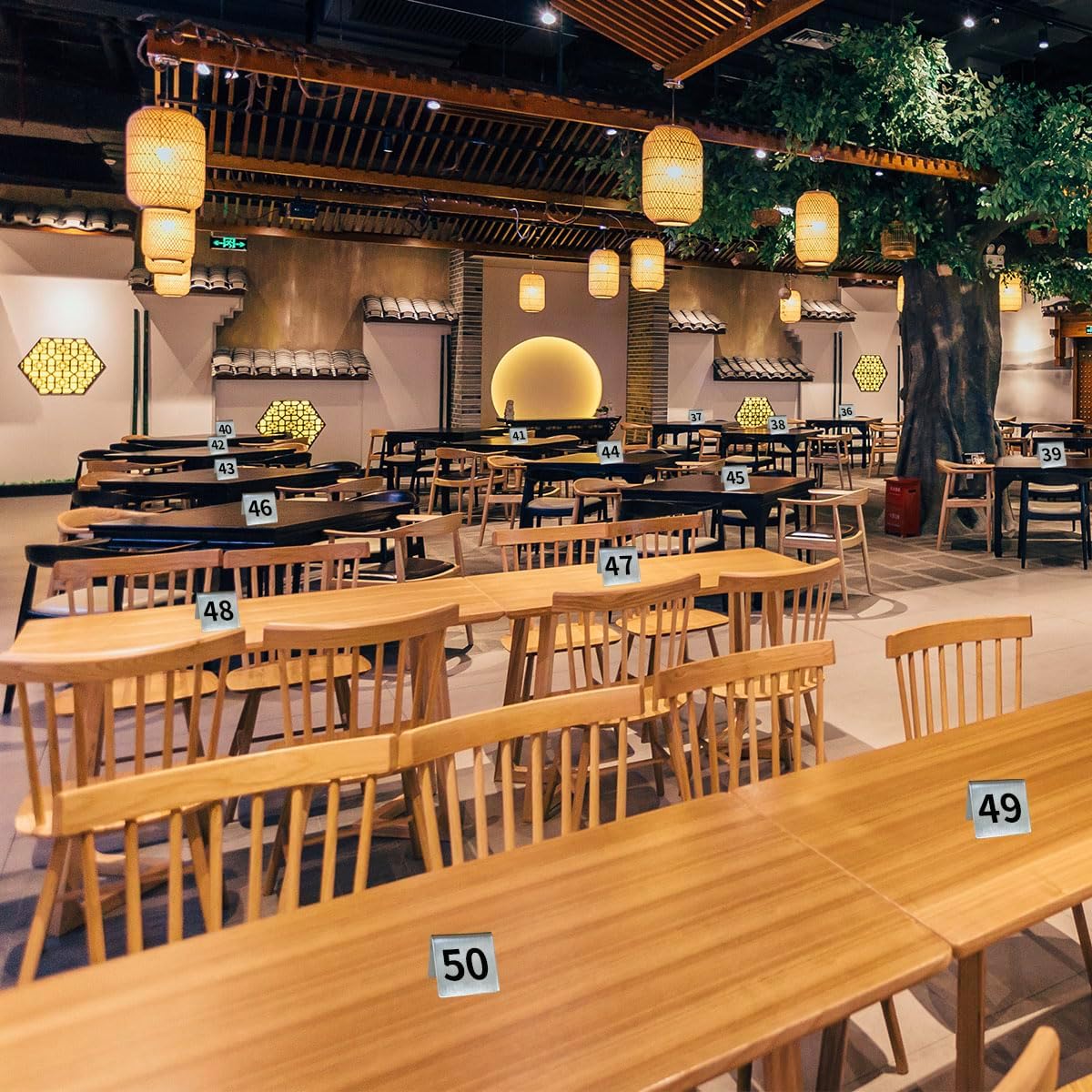 1-50 Stainless Steel Number Tent Table Number for Restaurants Cafes Bars 2"x2"