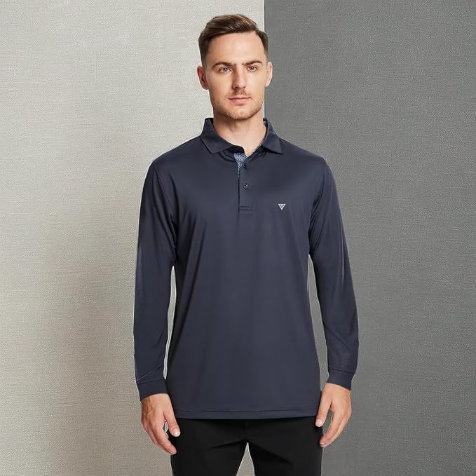 Mens Polo Shirts Short and Long Sleeve Casual Solid Stylish Dry Fit Performance - Image 6