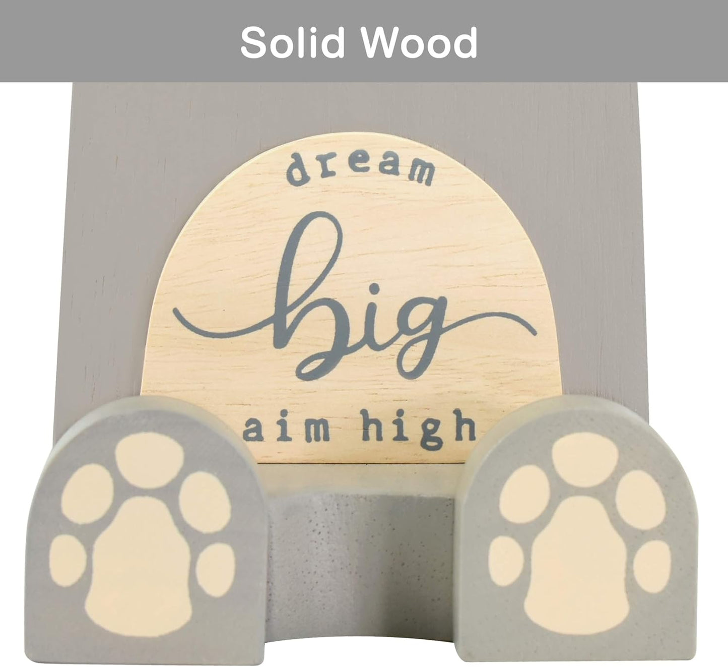 I'm Wood Multipurpose Eyeglass Phone Pen & Pencil Holder Stand Stationery Desk Box Organizer Accessories Decor Home Office Desktop Birthday Graduation Gifts “Dream Big Aim High” (Hippo)