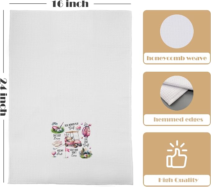Pink Golf Kitchen Towels - Image 4