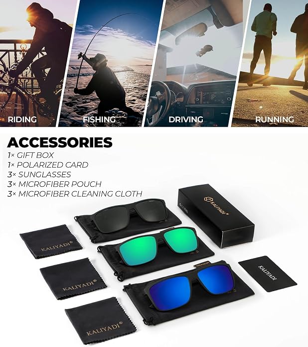 KALIYADI Polarized Sunglasses for Men and Women, Mens Sun Glasses - Image 7
