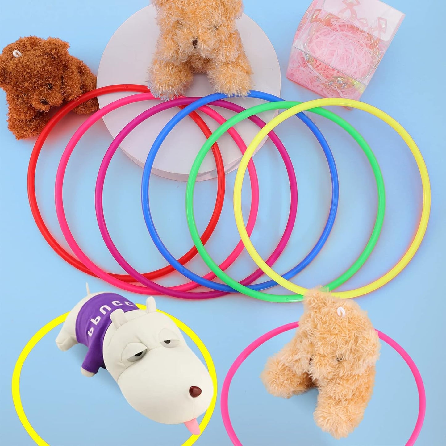 24 PCS Plastic Toss Rings,Ring Toss Game for Kids,Outdoor Toss Rings for Speed and Agility Practice Training Games,Multicolor Training Rings Carnival Rings Garden Backyard Outdoor Games (5 inch)