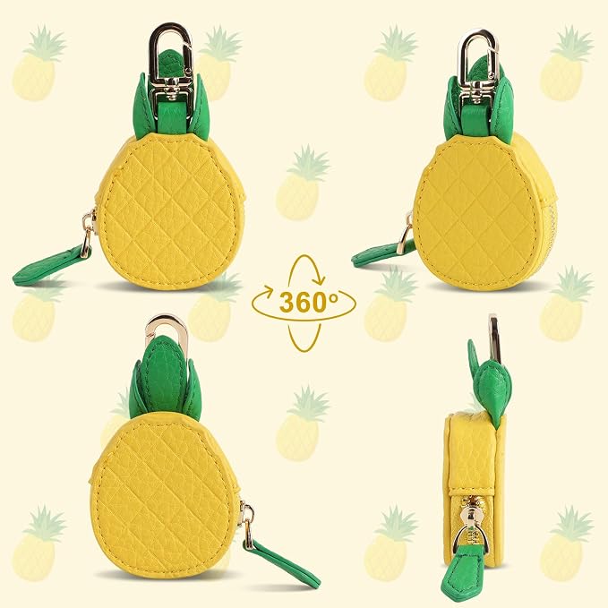 XSUIOY Orange Fruit Coin Purse Keychain Bag Charm, Mini Leather Coin Purse & - Image 6