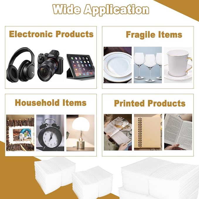 100 Pack 8''x12'' Cushion Foam Pouches, Moving Supplies - Image 7