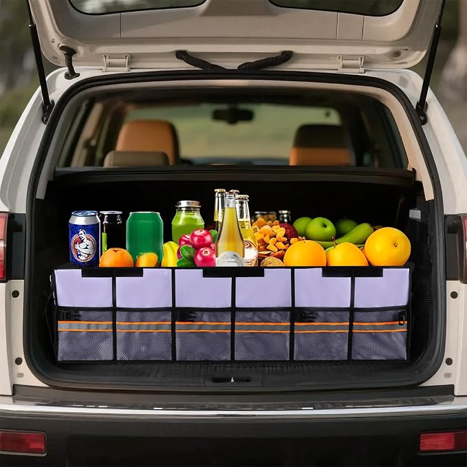 Car Trunk Organizer with Lid, Collapsible Car Storage Organizer with Multi - Image 7