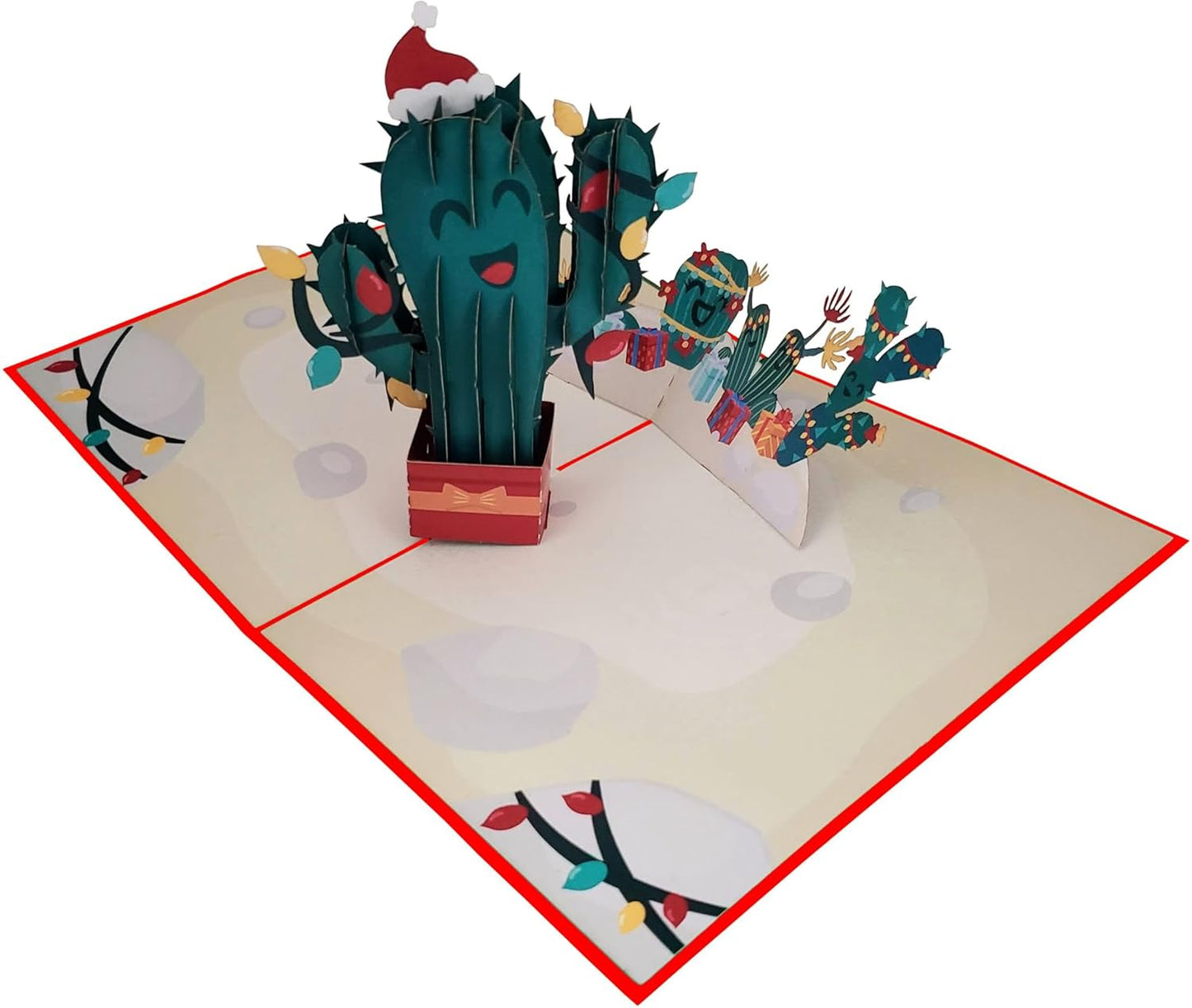 iGifts And Cards Christmas Cactus Pop-Up 3D Card β Funny Holiday Greeting for Summer Xmas, Warm Climate Celebrations, Happy Holidays Fun Wishes, Best Friends & Neighbors β 5" x 7"