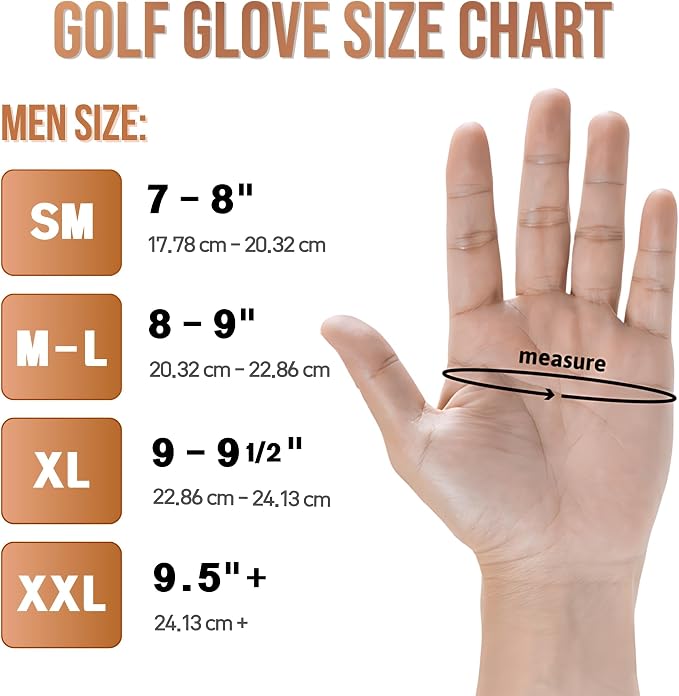 Copper Tech Golf Gloves Men Right Handed Golfer Or Left Handed Golfer | Copper - Image 9