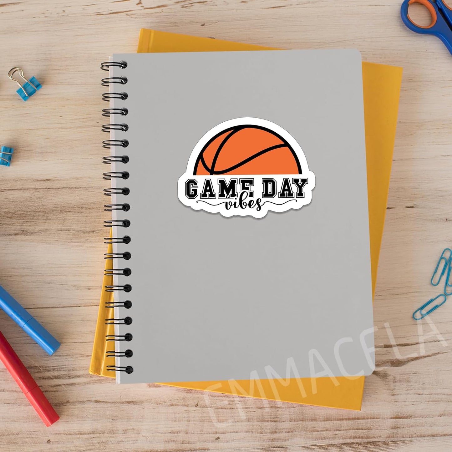 (3PCS) Basketball Stickers, Game Day Vibes - Waterproof Vinyl Decals for Players, Teams, Coaches – Sports Stickers for Tumblers, Water Bottles, Laptops – 3 x 2.2 Inch