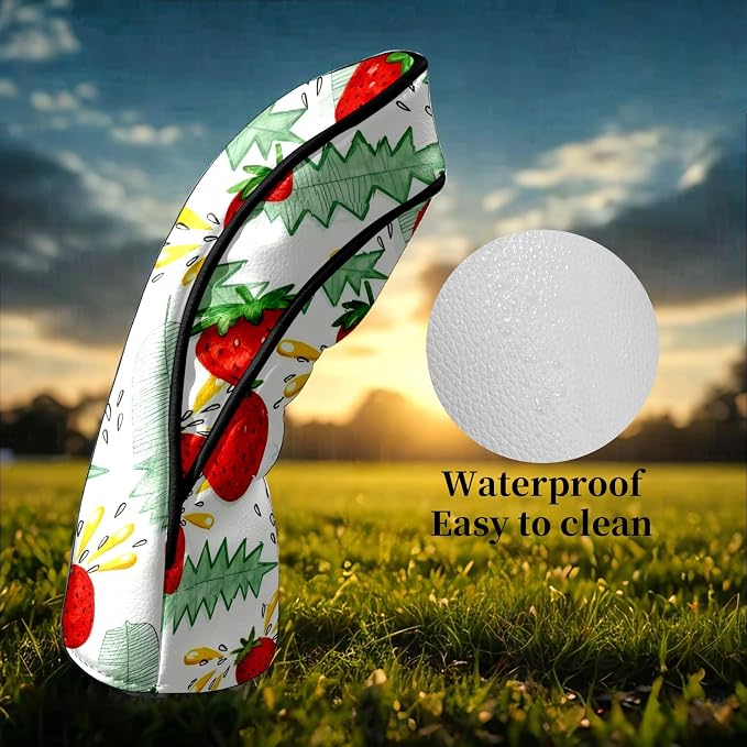 Premium Leather Golf Club Headcovers, Mango Pattern Fits Driver Hybrid Fairway - Image 9