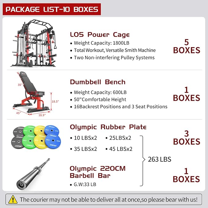 Smith Machine,Multi-Function Squat Rack Power Cage - Image 9