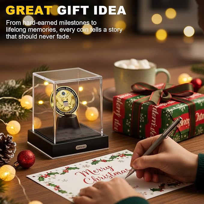 JupDec Coin Display Case, Dustproof Cube Showcase - Image 7