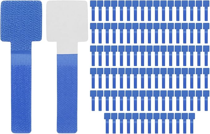 100-Pack Hook and Loop Cable Ties, 3.5 x 1.1 Inch Adjustable Self-Adhesive Cord - Image 7