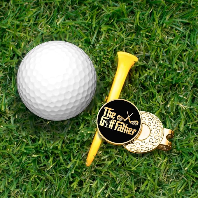 Hafhue The Golf Father Black Gold Golf Ball Marker - Image 6