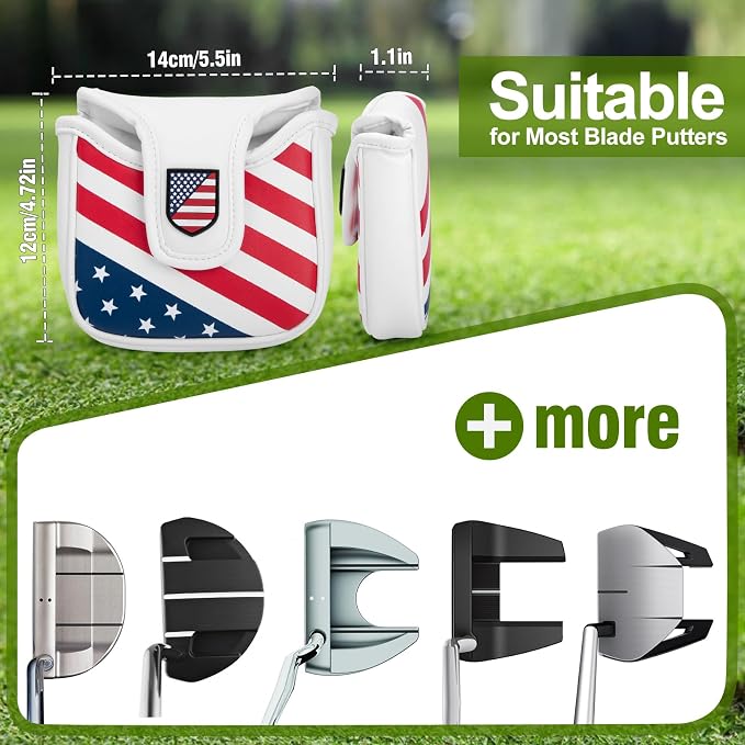 Golf Putter Cover USA Mallet Putter Headcover - Image 7
