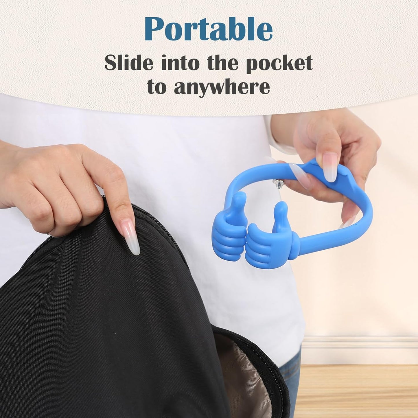 Honsky Cell Phone Stand Holder 2-Pack,Thumbs Up Lazy Phone Stand,Universal Adjustable Flexible Dock for All Phones & Tablets,Cute Stocking Stuffer Gift for Teen Girls,Dark Green/Light Yellow