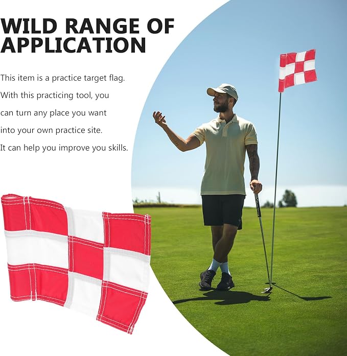YARNOW Golfing Training Flag for Practice Court Checkered Red and White Golf - Image 9