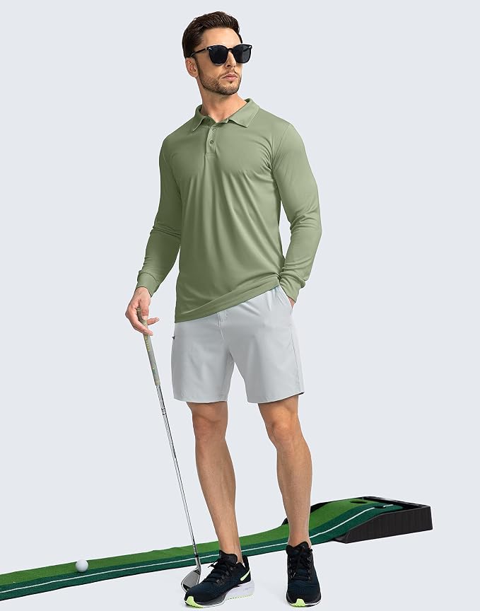 Men's Polo Shirt Long Sleeve Golf Shirts Lightweight UPF 50+ Sun Protection - Image 6