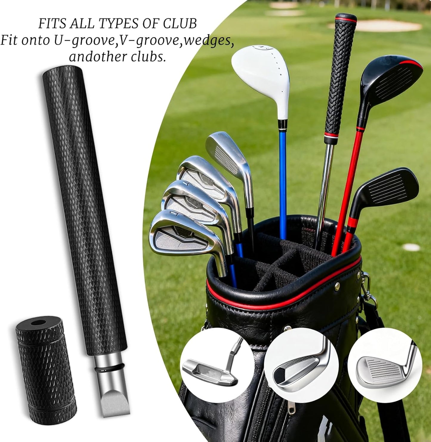 2 Pack Golf Club Groove Sharpener, Groove Golf Sharpener, Re-Grooving Tool and Golf Groove Cleaner for Irons and Wedges