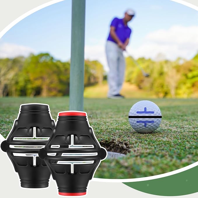 6 Pack Golf Ball Marker Line Tool 360 Degree Triple Line Ball Marker Stencil - Image 7