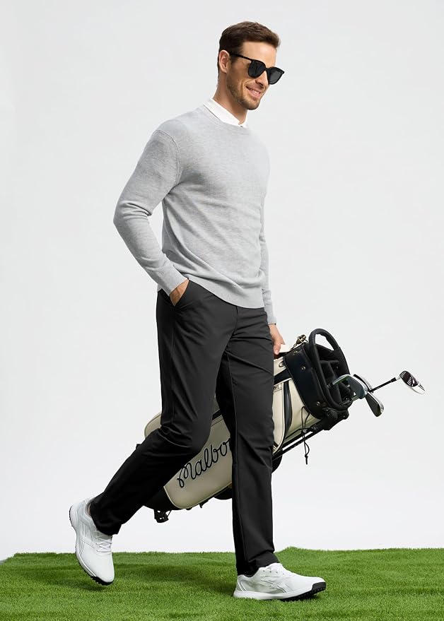 Pudolla Men's Golf Pants Stretch Work Dress Comfy Pants 30"/32"/34" Lightweight - Image 6