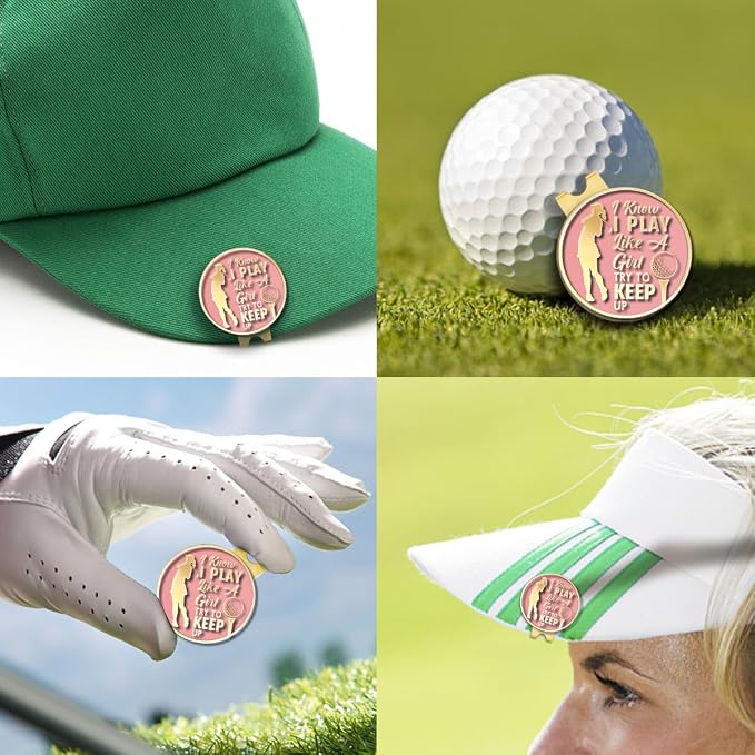 Pink Golfer Ball Marker with Magnetic Hat Clip, Funny Golf Accessories Gifts - Image 6
