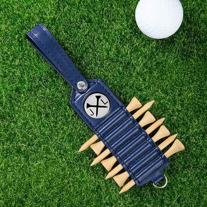 Personalized Golf Tee Holder, Leather Custom Monogram Name Golf Bag Accessory - Image 6