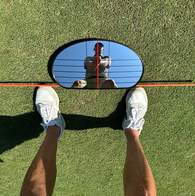 WHYGOLF Alignment Mirror with 2 Alignment Rods, Portable Golf Training Aid - Image 2