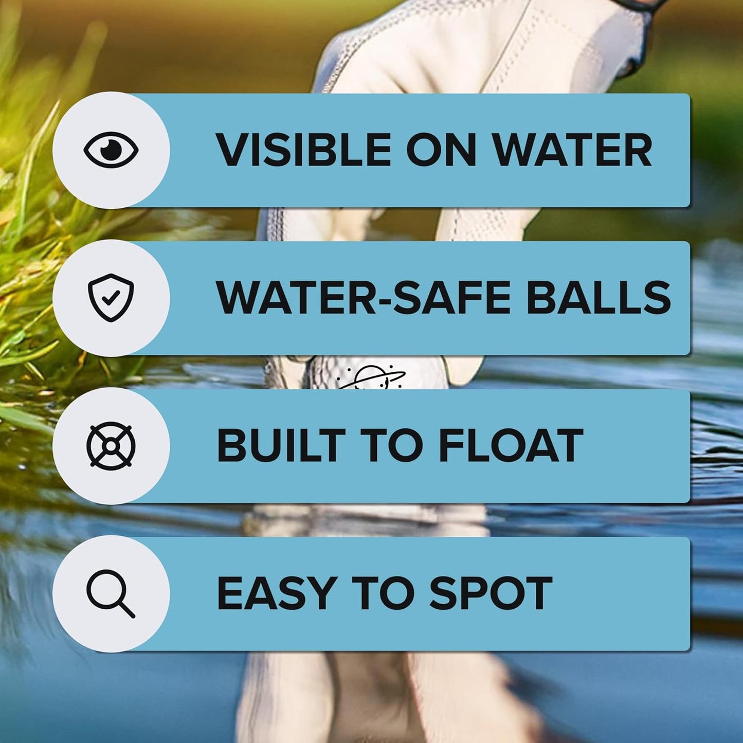 HydroStar Floating Golf Balls – Lightweight Golf Balls for Water Hazards & Pool Practice - Golf Balls That Float in Water
