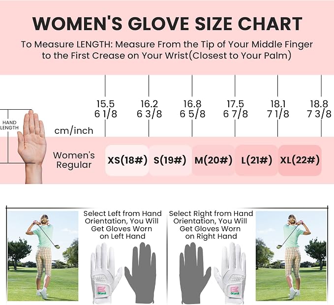 Golf Gloves Women Left Right Handed Golfer Rain Grip Hot Wet All Weather 2 Pack - Image 6