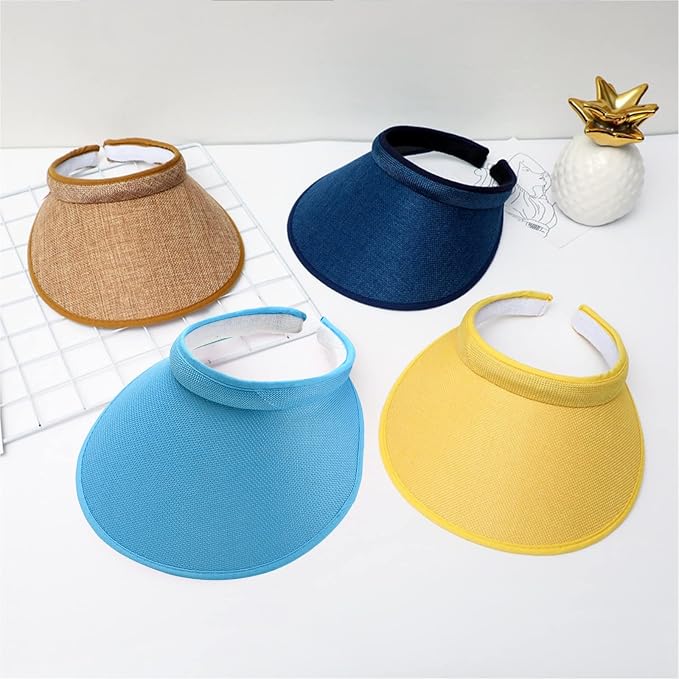 Cloth Covered Slip-On Visor for Women, Adjustable Cap Sports Sun Visors for Men - Image 4