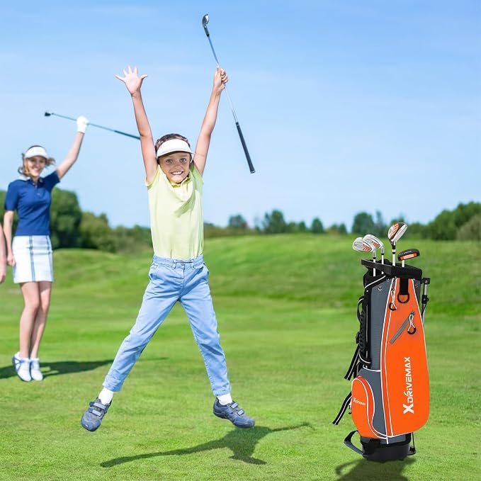 5/6 Pieces Kids Golf Club Set, Junior Golf Club Set Ages 4-12 Includes Stand Bag - Image 7