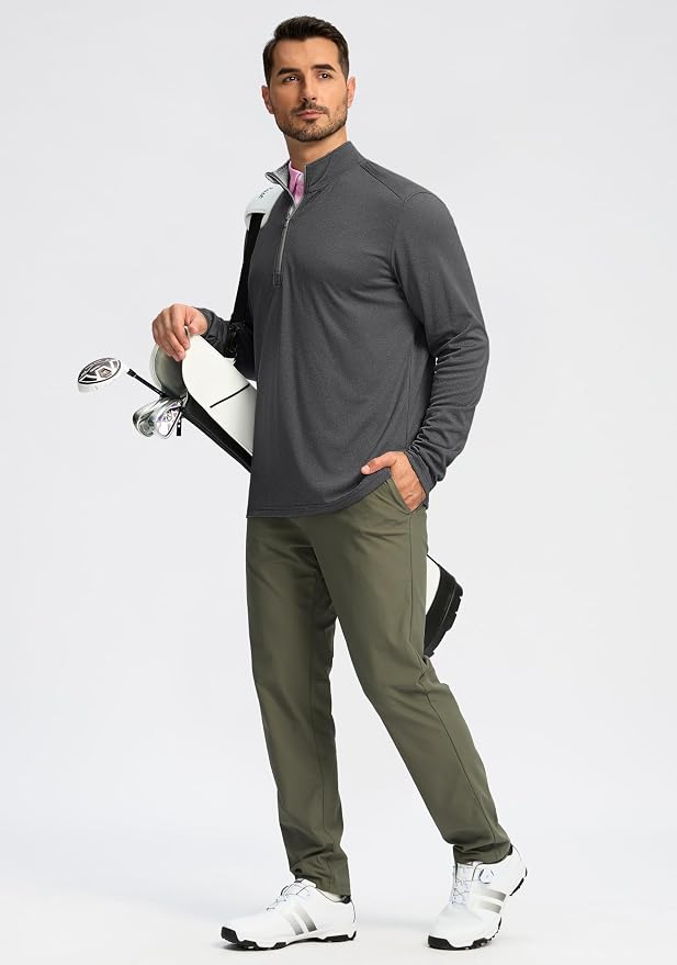 Obla Golf Quarter Zip Pullover for Men Mock Neck Sweatshirt Lightweight Sun - Image 6