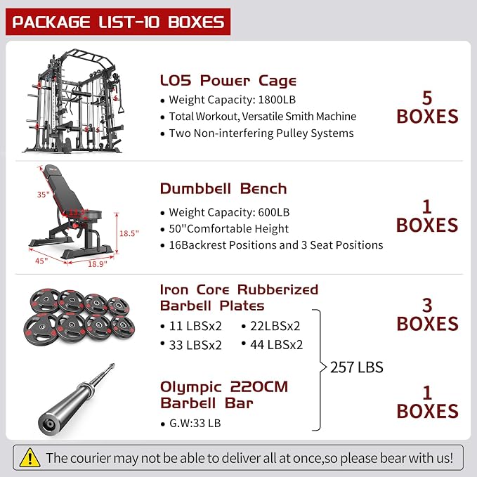 Smith Machine,Multi-Function Squat Rack Power Cage - Image 9