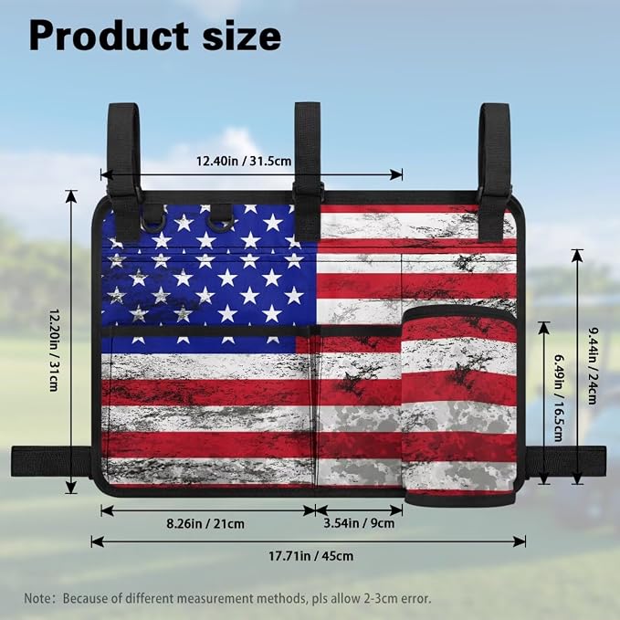 American Flag Golf Cart Bag, Golf Cart Rear Seat Organizer - Image 7