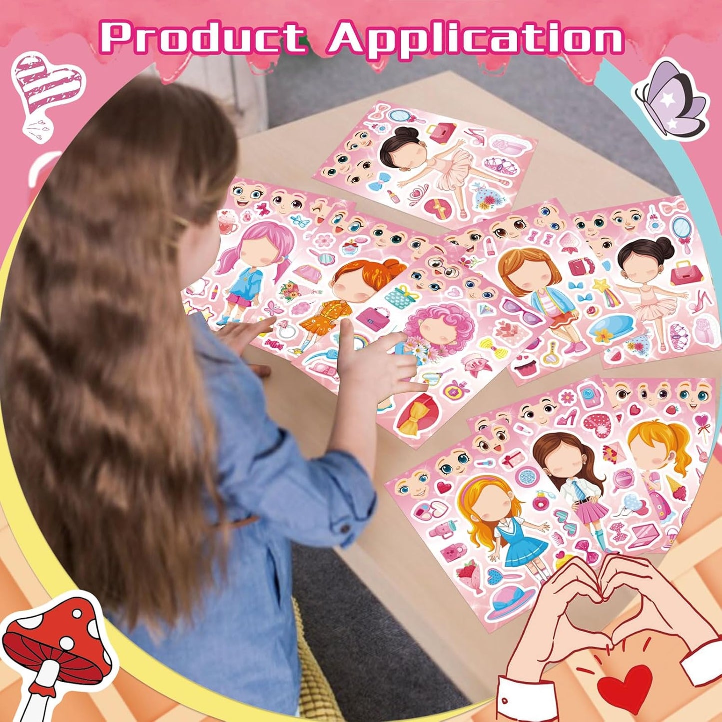 24 Sheets Make a face and Dress Up Stickers for Girls, Make Your Own Beautiful Girl Stickers, Classroom Rewards Age 3+ Birthday Gift, Art Craft, Party Favor Supplies