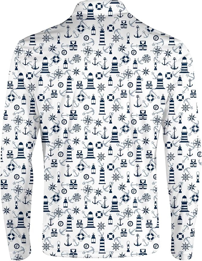 Men's Long Sleeve Golf Shirt Quick Dry 3 Button Work Fishing Outdoor Casual - Image 4