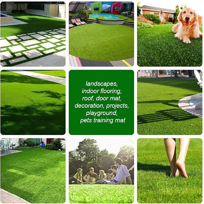 Artificial Grass Turf, 7ft x 53ft 0.4" Pile Height, Indoor Outdoor Fake - Image 9