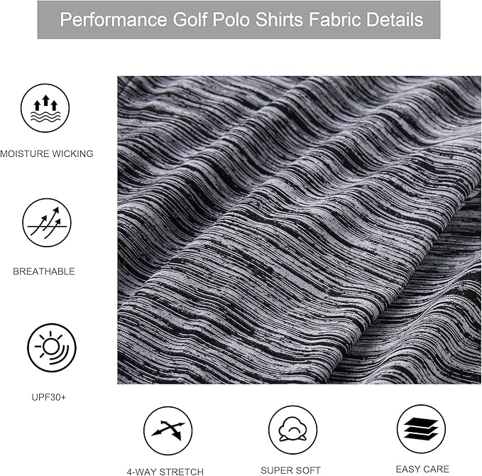 Alex Vando Mens Golf Shirt Moisture Wicking Quick-Dry Short Sleeve Casual Polo - Image 5