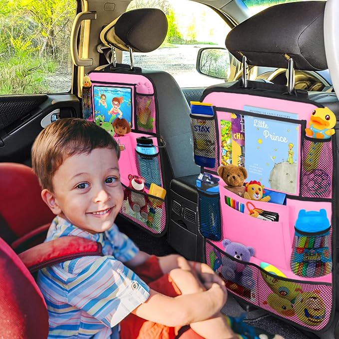 Car Backseat Organizer with 11" Table Holder, 10 Storage Pockets Seat Back - Image 7