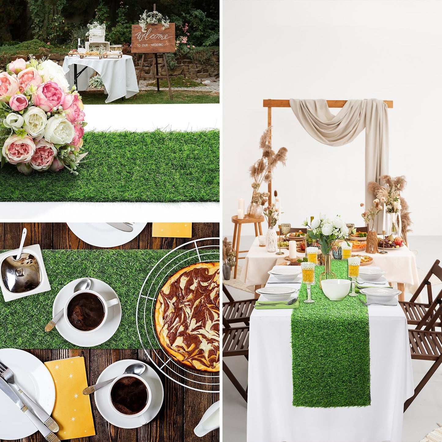 Artificial Grass Table Runners-13 x 48 Inches Faux Grass Table Runner for Golf Themed Party,Synthetic Turf Table Runner for Wedding Party, Birthday, Banquet, Baby Shower, Home Decor