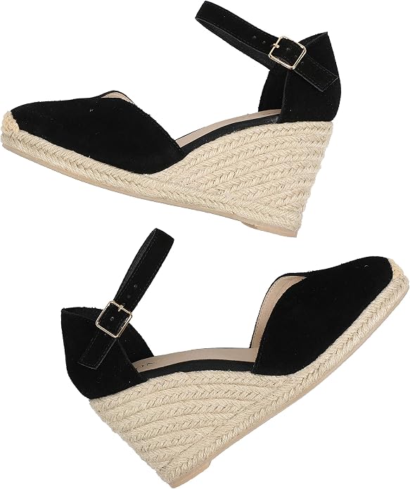 Platform Wedges Sandals for Women, Ankle-Strap, Cap Toe, Summer Espadrilles - Image 7