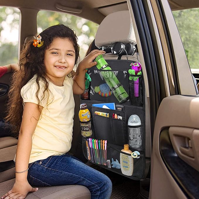 Car Backseat Organizer with 10" Table Holder, 9 Storage Pockets Seat Back - Image 7