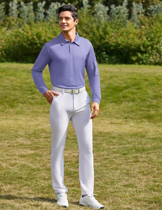 Deyeek Men's Polo Shirts Long Sleeve Golf Polo Shirts - Image 5