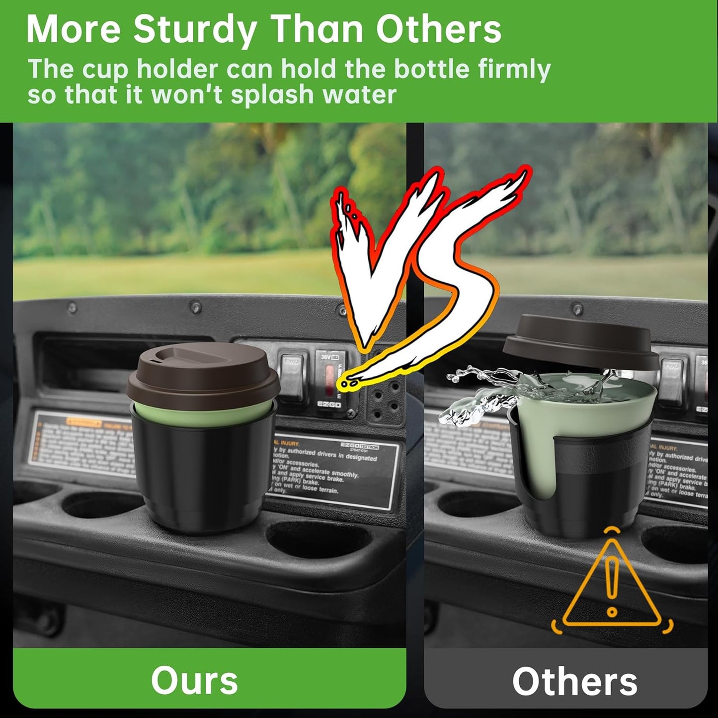 10L0L 2 Pack Golf Cart Cup Holder, Dash Adapter for Portable Propane Heater Cylinder, Universal Replacement Drink Holder for Yamaha EZGO Club Car