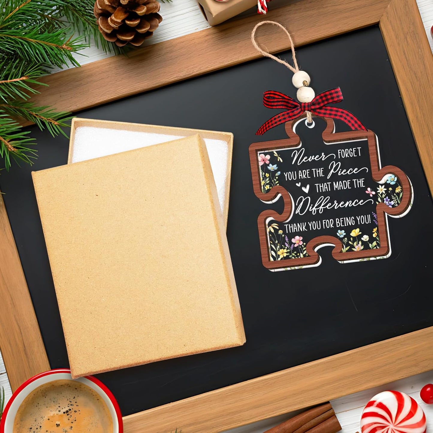 HEXMOZ Christmas Ornaments 2025 - Puzzle Piece Christmas Appreciation Gifts for Coworkers