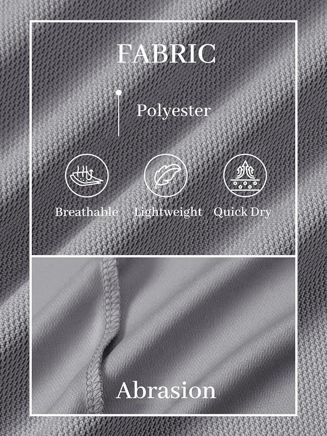 TACVASEN Mens Polo Shirts Short Sleeve Dry Fit Performance Breathable Golf Shirt - Image 6